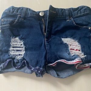 Justice Red White And Blue Jean Shorts